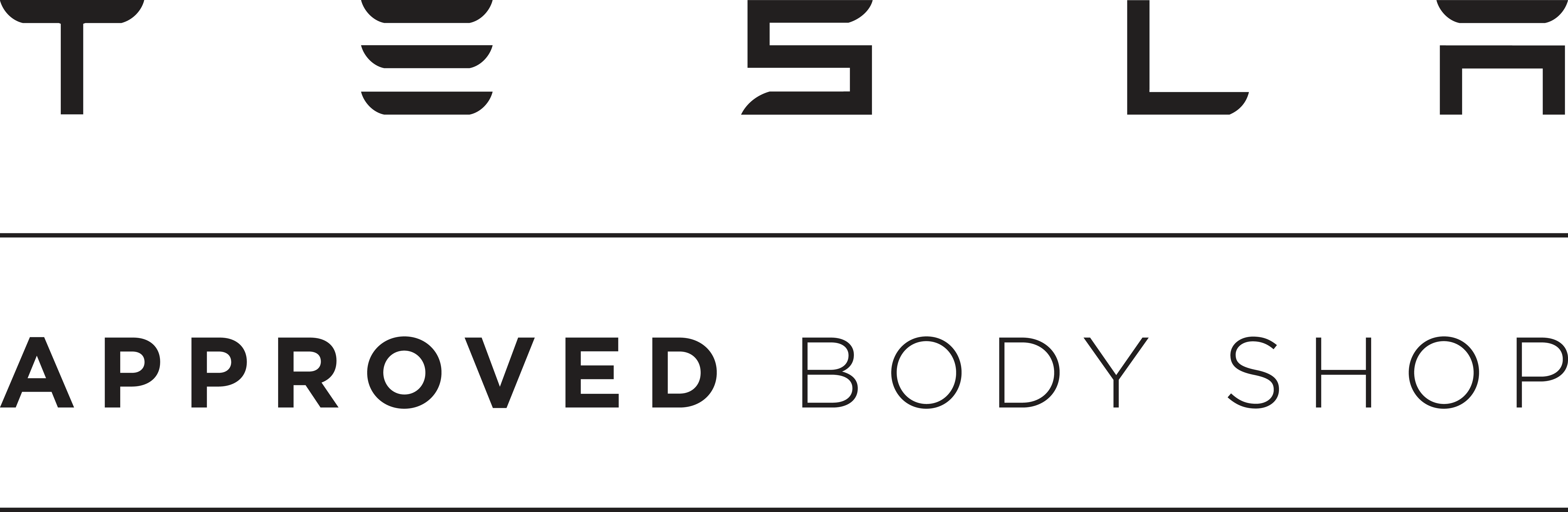 Logo av Tesla Approved Body Shop